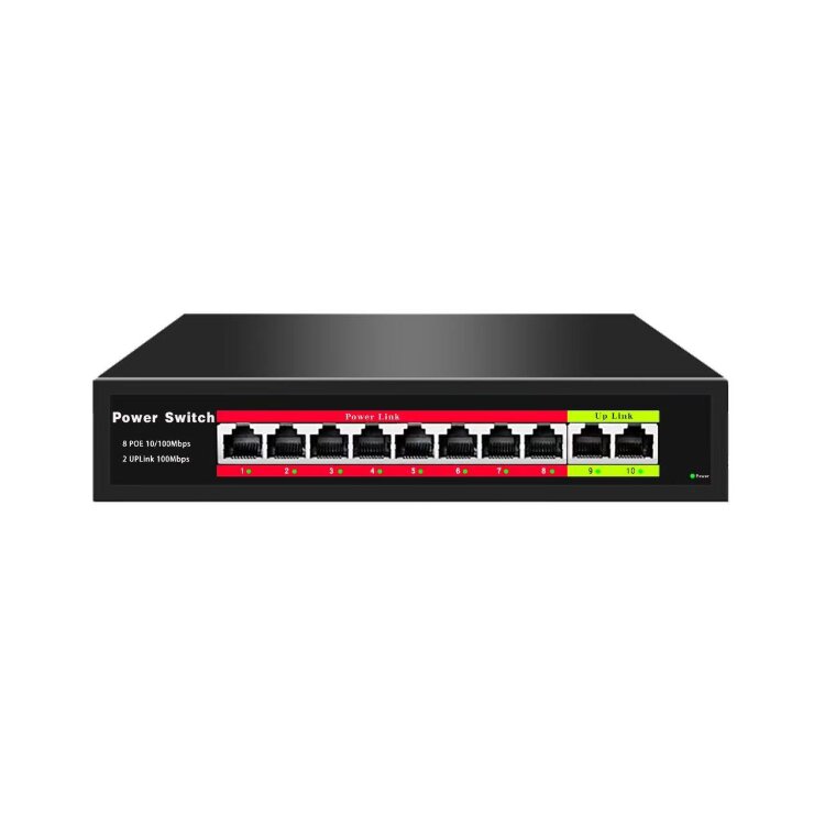 Коммутатор POE 8 портов /ZBT-FS1001/ 10/100M + 2Port Uplink Ethernet Switch